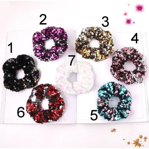 Sequin Scrunchie Glitter Hair Ties Girls Ponytail Holders Rope Elastic Hair Bands Scrunchies for Women Hair Accessories 1031A