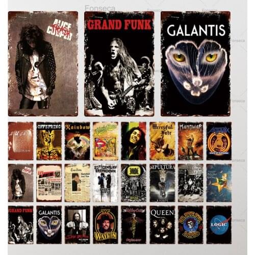 Rock Band Metal Sign Metal Poster Tin Sign Plaque Metal Vintage Wall Plate Bar Pub Club Wall Decor Retro Home Decor