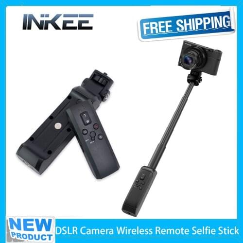 INKEE IRONBEE Mini DSLR Camera Selfie Stick 25cm Extendable Tripod 1/4'' Screw with Bluetooth Remote Control for Canon Sony