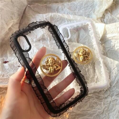Cute Lolita Lace Clear Silicone Cover Soft Case for Huawei P10 P20 Plus P30 P40 Pro Lite Nova 3 4 5 6 7 8 Pro 3i 5i 6se 7se 8se