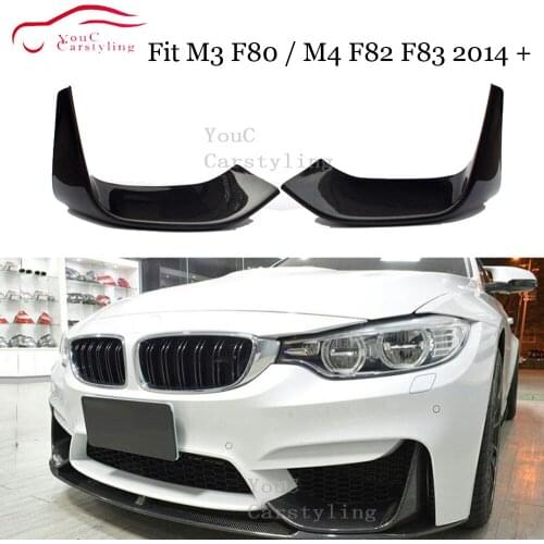 F80 F82 Carbon Fiber Front Bumper Splitter for BMW M3 M4 F80 F82 Sedan Coupe Cabriolet 2014 + Car Front Lip Spoiler Splitter