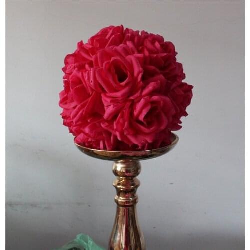 SPR 15cm*10pcs/lot plum/fuschia Hanging Flower Ball Centerpieces Silk Rose Wedding Kissing Ball Pomanders Mint Decoration Ball