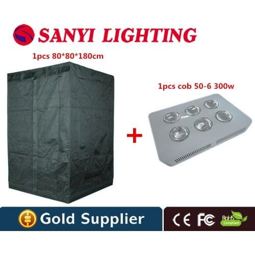 Grow tent grow box 80*80*180cm + Cob led grow light 300w high power red blue hydroponic greenhouse growing system for sale