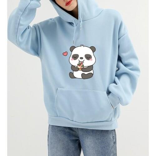 Hoodies Oversized Women Kangaroo Pocket Print Sweatshirts Hooded Harajuku Kawaii Winter Korean Pullovers Womens Sweatshirt
