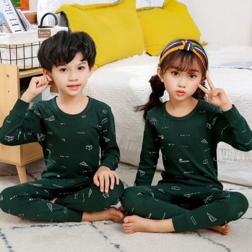 Autumn Kids Pajamas Sets Full Sleeve Cartoon Dinosaur Pijama Sleepwear Boys Girls Clothes Pyjamas Kids Cotton Children Clothing
