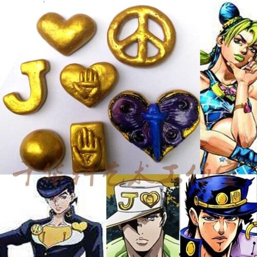 JoJos Bizarre Adventure Cosplay Kujo Jotaro Badge Cosplay Costume Higashikata Josuke Badge Cosplay Accessories