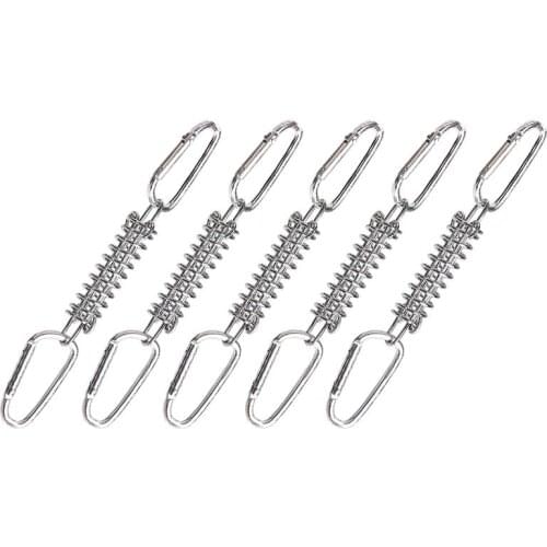 1 Set Steel Tent Rope Tensioner Camping Pegs Windproof Spring Tent Buckle Sunshade Sail Fixing Accessories Easy To Install