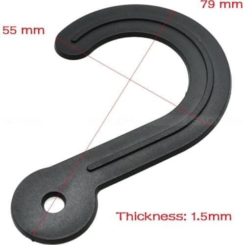 10pcs 5mm Hole Black Plastic Hanger&Hook For Garment Textile Packaging Accessories