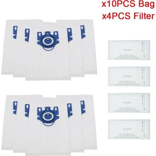 10Pcs/Lot For Miele Type GN Deluxe Synthetic Vacuum & 4 Filters S2 S5 S8 C1 C3 Hepa Vacuum Cleaner DUST BAGS With FILTERS