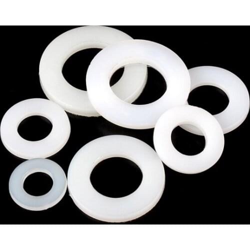 100pcs M2, M2.5 white nylon Flat Space washer gasket