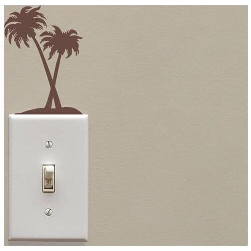 Coconut Tree and Angel Girl 2 piece Vinyl Switch Panel Stickers light switch cover wall decal home decoration accessories G69-70