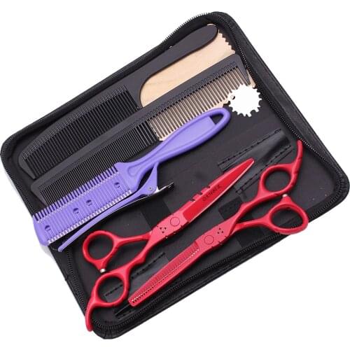 5.5 6.0 Barber Scissors 440C Professional Hairdressing Scissors Hair Thinning Shears Salon Hair Cutting Scissors Set 1010#-K-A