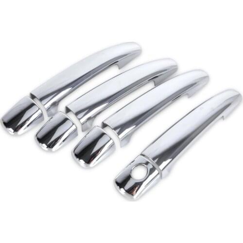 8Pcs ABS Chrome Door Handle Cover Trim For Peugeot 207 308 407 2008-2010 Door Handle Cover For Citroen C4 PICASSO C6 2005-2010