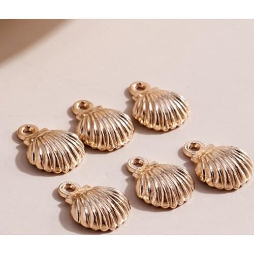 50pcs/lot 10*12mm Trendy Metal Gold Color Shell Charms Pendants for DIY Making Earrings Necklaces Jewelry Findings