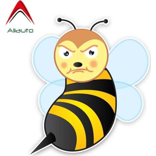 Aliauto Funny Car Sticker An Angry Bee Decal Originality Accessories PVC for Volkswagen Polo Ford BMW Audi Toyota,14cm*14cm