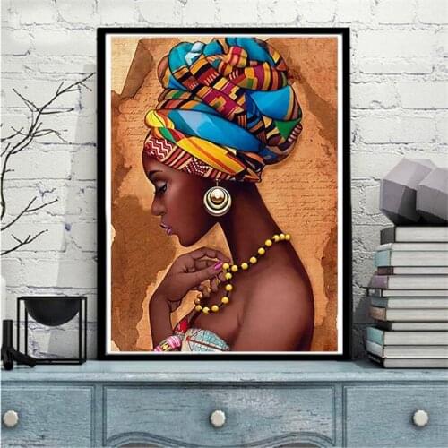 5D DIY Diamond Painting Rhinestone Cross Stitch South African Girl Full Square Diamond Portrait Embroidery Home Decoration Gift