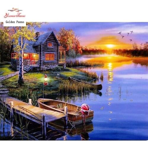Full Drill Square Diamond 5D DIY Diamond Painting"Sunset landscape"Diamond Embroidery Cross Stitch Rhinestone Mosaic Painting 12