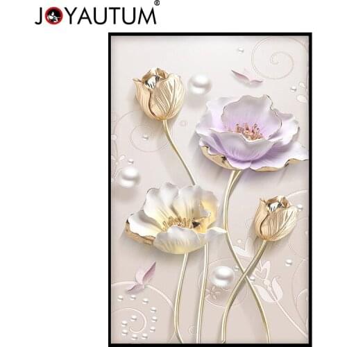 DIY Diamond Painting Cross Stitch Home Decor Diamond Mosaic Pattern circular Diamond Embroidery Round Full Drill Tulip