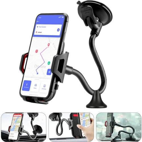 360 Degree Mount Auto Wind Shield Phone Stand Car Hose Mobile Phone Holder Air Vent Cradle Cell Smartphone Iphone Gps Auto Goods