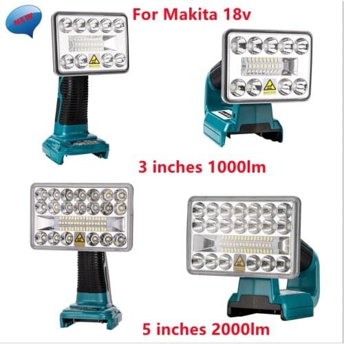 18V Cordless LED Flashlight Work Light Flashlight For Makita LED Lamp Without Battery USB Outdoor Emergency Lighting Spotlight