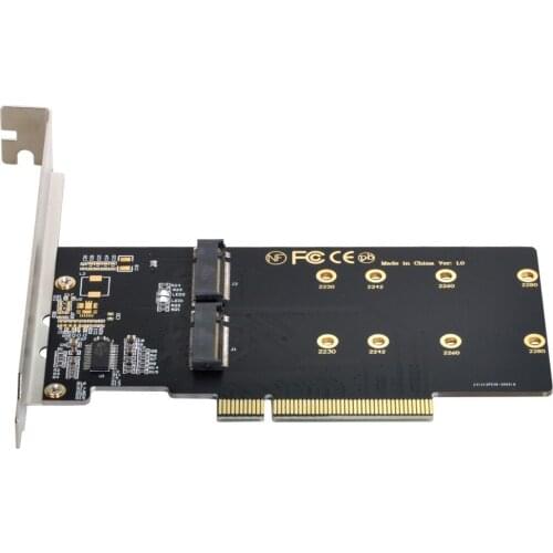 Chenyang Dual 2X NVME M.2 AHCI to PCIE Express 3.0 Gen3 X8 X16 Raid Card VROC Raid0 Hyper Adapter