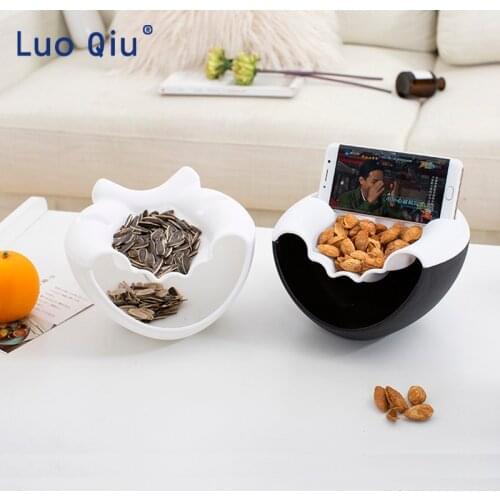 Creative nuts box melon seeds candy plate dried fruit boxes storage box fruit plate organizer for Leisure time phone holder