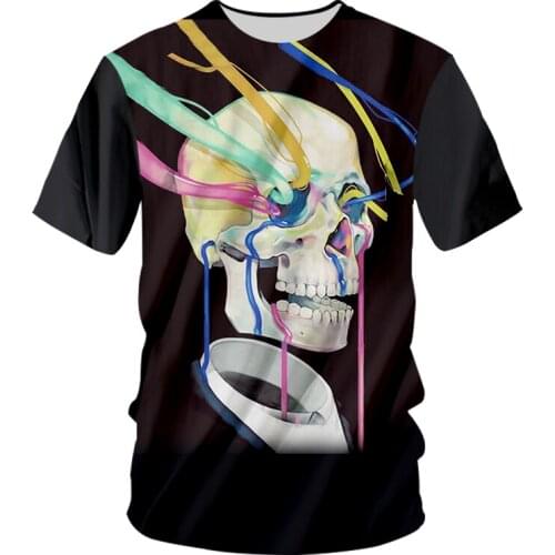 Fashion mens fashion shirt series 3D T-shirt geometric pattern color sports series 6xl mens clothing T-shirt