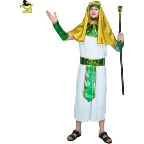 Mens Egyptian Prince Costume Carnival Party Cosplay Egypt Clothing for Adult Role Play Fancy Dress Up for Halloween Party