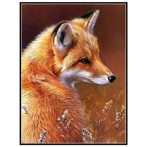 Needles,DIY Aida 14CT Unprinted Cross Stitch,For Embroidery Kits,Yellow Fox Animal Counted Embroidery, Wall Deco Home Handmade