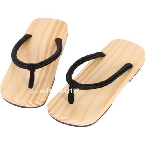 2020 News Japanese Style Geta Shoes Men Samurai Costume Geta Clog Beach Wear Cosplay Oriental Chinese Wooden Slippers Flip Flops