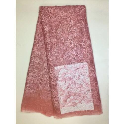 New African French Tulle Net Lace Fabric with Beads and stones Fashion Nigerian Wedding African Lace Fabrics For Dress D17493