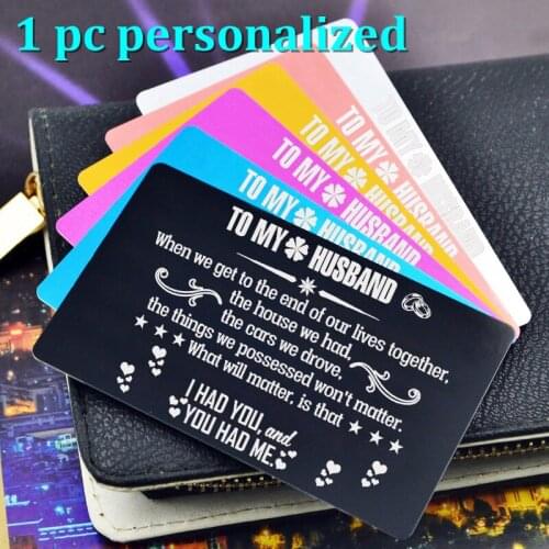 Personalized Metal Wallet Card Insert Custom Laser Engraved Message Card Romantic Gift Hand Writting Love Greeting Card KP011