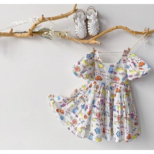 Mihkalev Shoulderless Baby Girls Dresses 2021 Summer Cartoon Kids Ruffles Tutu Dresses Children Cartoon Clothes Robe Fille