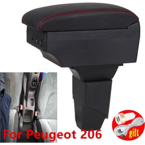 For PEUGEOT 206 armrest box central Store content box car-styling Storage Center Console products interior accessories