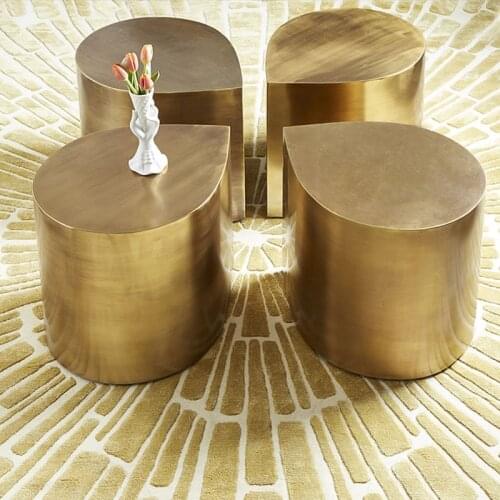 Water drop side table combination removable small coffee table Light luxury metal living room sofa corner table