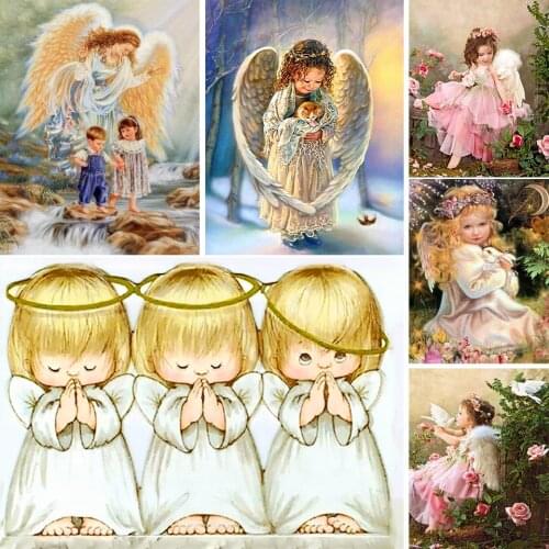 Square/Round Diamond 5D Diy Diamond Painting Beautiful Girl Angel Diamond Embroidery Cross Stitch Rhinestone Mosaic Decoration