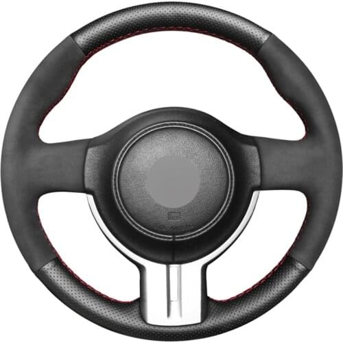Hand-stitched Black Artificial Leather Suede Car Steering Wheel Cover for Toyota 86 2012-2015 Subaru BRZ 2012-2015 Scion FRS