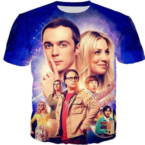 The Big Bang Theory 3D Printed T-ShirtS Men/Women Short Sleeve T Shirts Cool Harajuku Oversized Tops 2XS-5XL