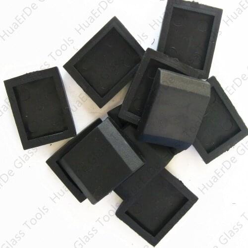 Glass straight edge machine chain small square rubber black and white two color conveyor belt rubber block