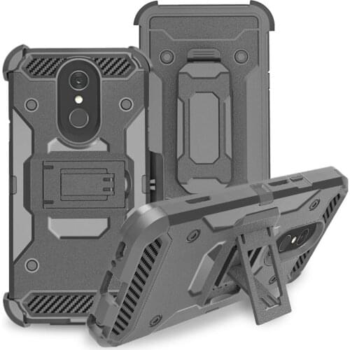 Heavy Duty Hybrid Armor Tough Case For LG Q7 With Swivel Belt Clip Holster Shockproof Back Cover For LG Q7 / Q7+ Plus / Q7 Alpha
