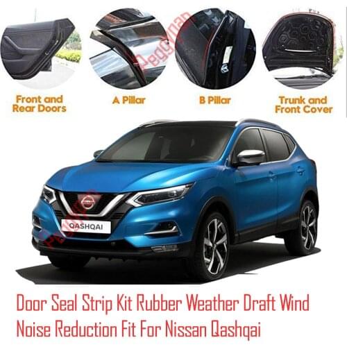 Door Seal Strip Kit Self Adhesive Window Engine Cover Soundproof Rubber Weather Draft Wind Noise Reduction For Nissan Qashqai
