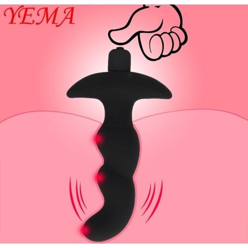 YEMA 10 Modes G Spot Butt Anal Plug Vibrator Sex Toys Anal Beads Vibrators for Women Men Gay Vibrator Prostate Massager