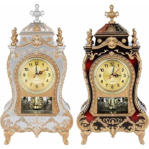 Vintage Desk Alarm Clock Plastic Table Clock Antique Home Hotel Decorative Desk Alarm Clocks Creative Sit Pendulum Clock