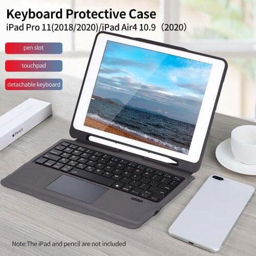 T207D Keyboard Protective Case BT3.0 Backlight Keyboard Cover Detachable Waterproof Protective Case for iPad Pro 11(2018/2020)