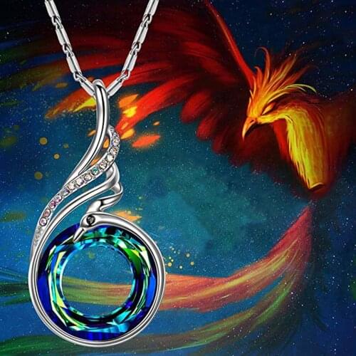 Ladies Fashion Pendant Necklace Creative Fashion Gradient Color Necklace Colorful Crystal Peacock Necklace necklace подвеска X