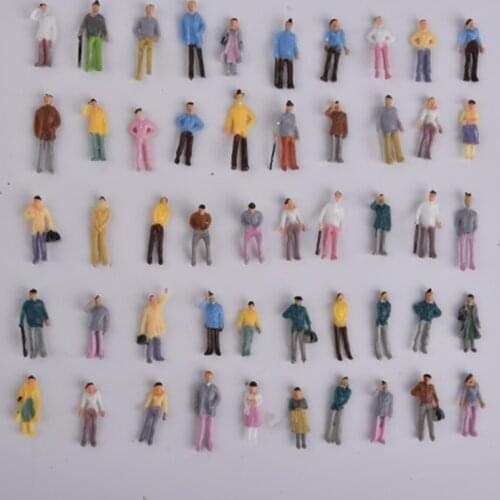 100pcs Building Layout Model People Train 1:75 OO Scale Painted Figure Passenger