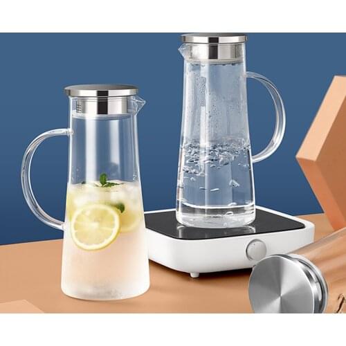 1500ml High borosilicate Glass Heat-resistant Water Jug Juice Coffee Cold Drinkware Gas Stove Cup Mug Minus -20°C -150°C