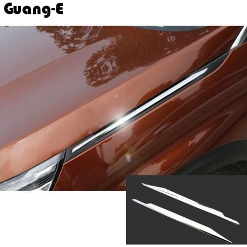 For Peugeot 3008 GT 3008GT 2016 2017 2018 2019 Car Stick Stainless Steel Front Side Foliage Leaf Fender Hood Lamp Trim 2pcs