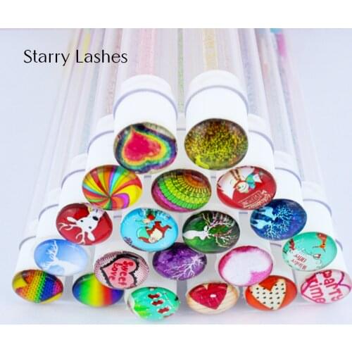 Reusable Eyelashes Crystals Brush In Tube Disposable Eyebrow Brushes Eyelash Extension Stick Mascara Applicator Eye pattern Tool