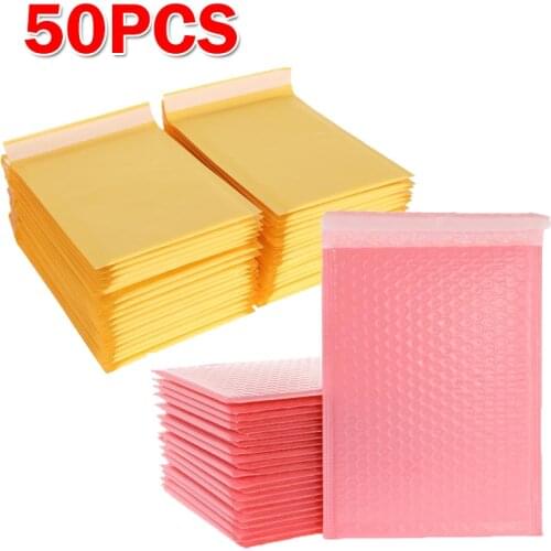50PCS Pink Bubble Envelope Bag Self-Sealing Express Packing Bag Waterproof And Thick Shiiping Bag Mailers Courier Storage Bags